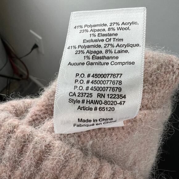 THE GROUP BABATON Pink Alpaca Wool Blend V-Neck Fuzzy Pullover Sweater Sz 1(XS) - Picture 9 of 9